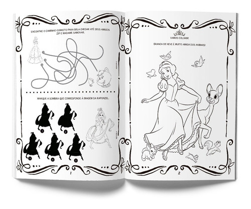 Imagem 3 de 7 de Livro De Atividades Princesas Disney Com Adesivos E Mascara