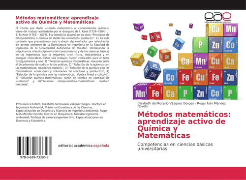 Libro: Métodos Matemáticos: Aprendizaje Activo De Química Y