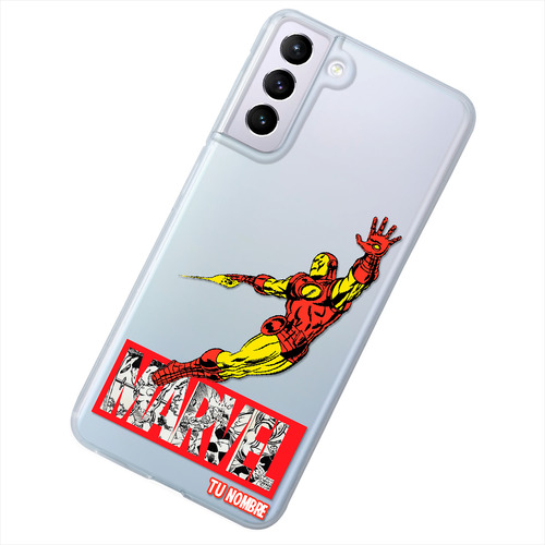 Funda Para Galaxy Iron Man Marvel Con Tu Nombre