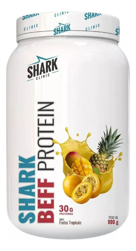 Suplemento Proteína Bovina + Colágeno 900g Shark Pro Sabor Frutas Tropicais