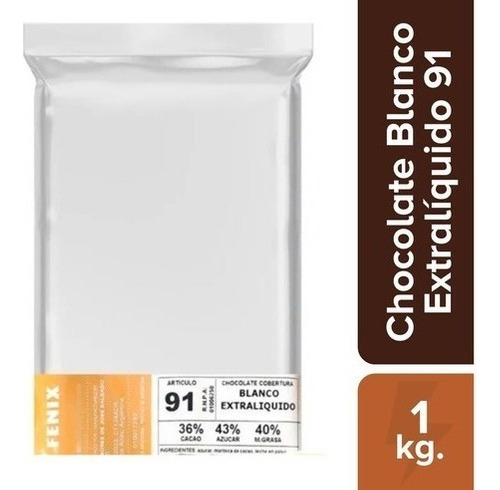 Cobertura De Chocolate Blanco Extraliquido 91 Fenix 1kg.