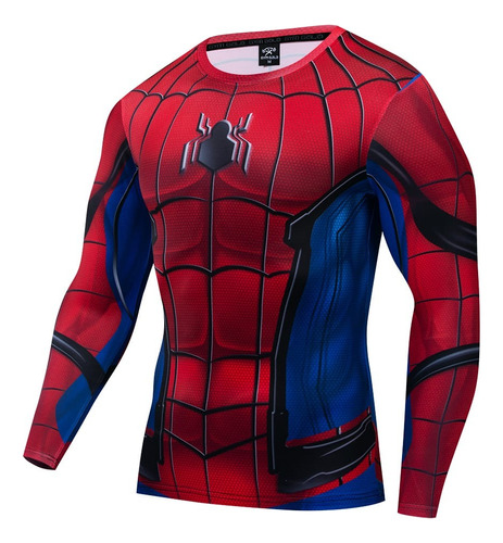 Polera Deportiva Compresión Spiderman Superhéroes Marvel