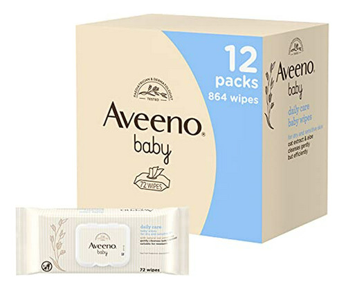 Toallitas Aveeno Para Bebé - Limpieza Suave Y Eficaz - 72 Un