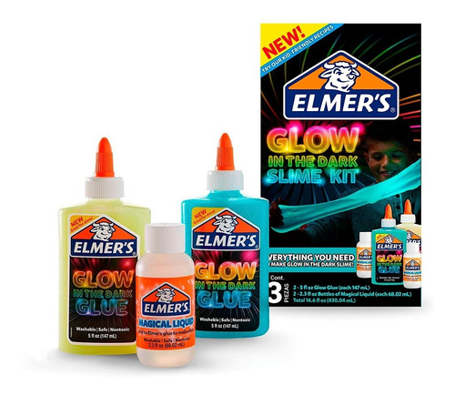 Kit Slime Glow In The Dark Brilla En La Oscuridad Elmer's