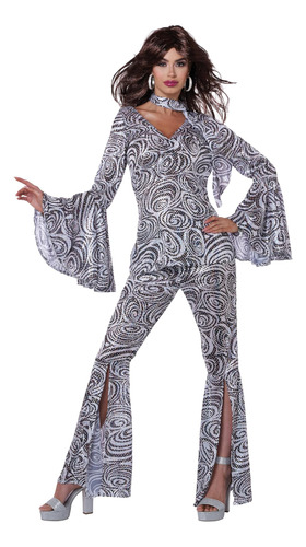 Disfraz De Foxy Lady Disco Para Mujer Xl Blanco, Negro