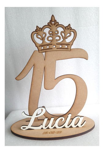 Pack 10 Centros De Mesa Tipo Mdf 15 Años Con Corona