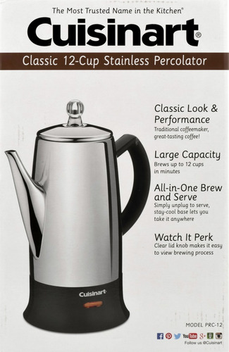 Cuisinart Prc-12 Cafetera Percolador Classic 12 Tazas