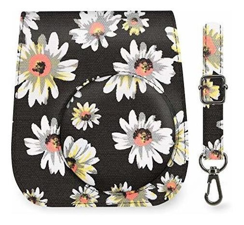 Funda Cámara Elvam Para Instax Mini - Flor Negra