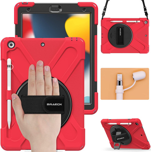 Funda iPad Mini 6 Braecn 9 Gen 10.2 Inch 2021 Protector, Red