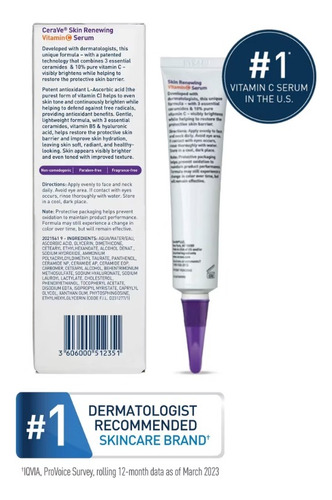 Cerave Suero Renovador De Vitamina C Para La Piel - 1oz