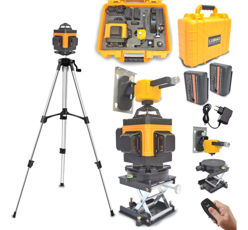 Super Nível Laser Verde Profissional 4d 16 Linhas + Tripé