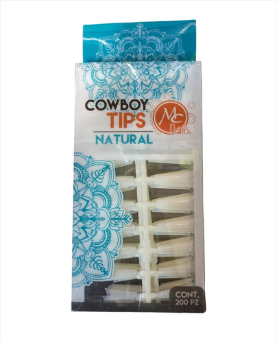 Mc Nails Tips 200 Pzas Cowboy Natural