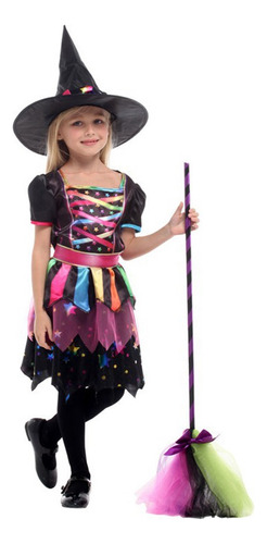 Disfraz De Princesa Bruja Con Sombrero Para Niños Halloween