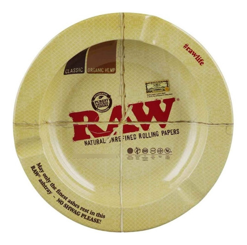 Imagen 1 de 5 de Cenicero Metalico Lata Raw Classic Organic Redondo Beige