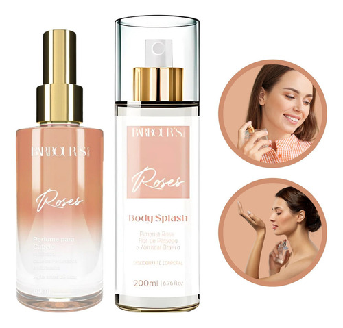 Body Splash Barbours Roses + Perfume Capilar Colônia