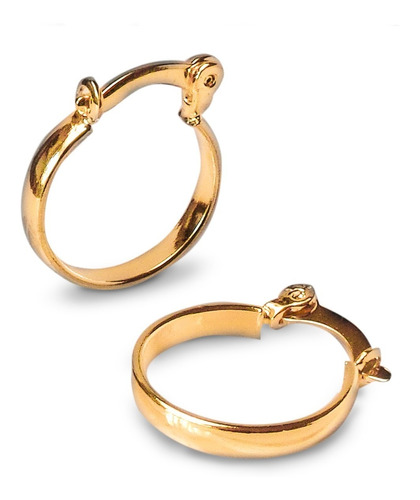 Aros Argolla Pequeña Enchapados En Oro 18k