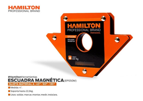 Escuadra Magnetica Soporte P/ Soldar 22,7kg Hamilton Eps50m