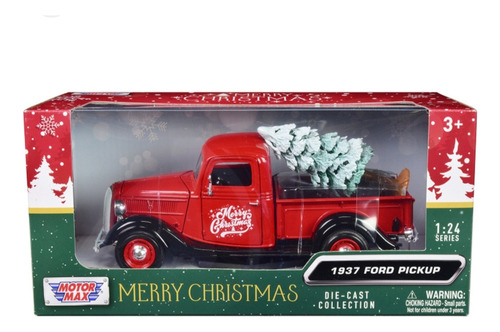 Motormax 1:24 1937 Ford Pickup Redilas Navidad Christmas 