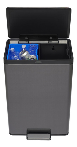 Rubbermaid Elite - Bote De Basura Doble Hecho De Acero Inox.