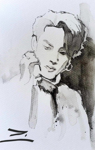 Retrato En Acuarela Bts Jimin