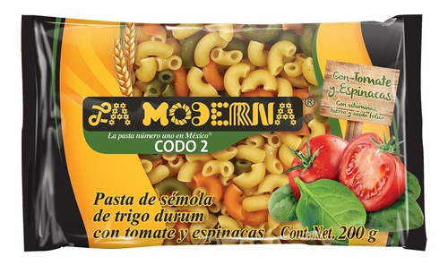 La Moderna Pasta Para Sopa Codo 2 Con Vegetales 200 Gramos