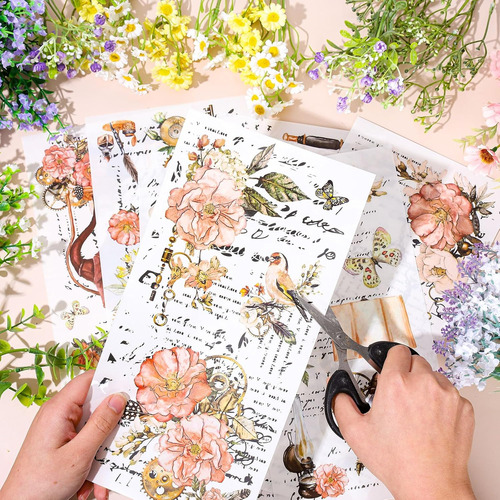 Whaline 10 Hojas De Transferencias De Flores Para Muebles Y