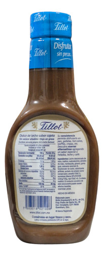 Dulce De Leche Tillot Sabor Cajeta Bajo En Grasa 320 G