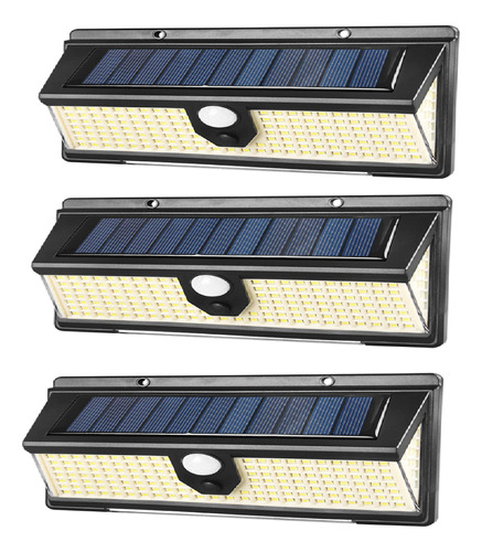 Foco Solar 190 Leds Exterior Tenue/sensor X3+1 Gratis X2pack