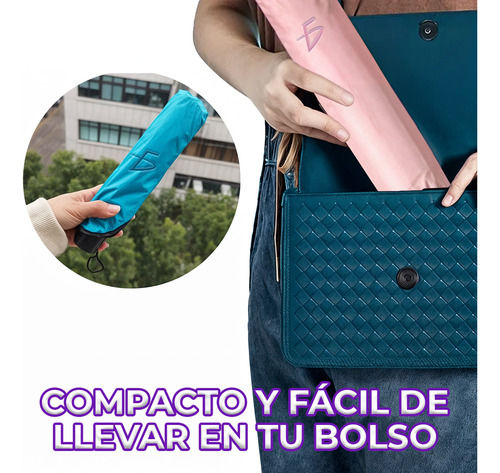 Paraguas Magico Plegable Portatil Para Sol Lluvia Colores Color Azul Ele-Gate