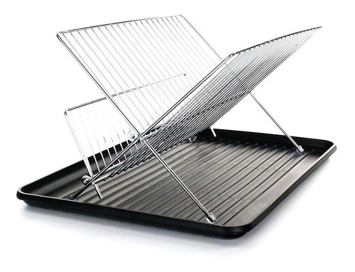 Imagen 5 de 10 de Secaplato Escurreplato Tijera Plegable Cromado Bandeja Pvc