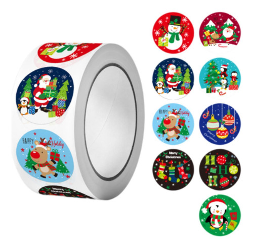 Rollo De Pegatinas Navideñas Para Sobres, Estilo B