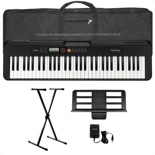 Organo Teclado 5/8 61 Teclas De Piano Usb Fuente Funda Pie