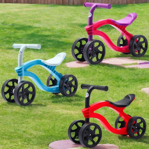 Bicicleta De Equilíbrio Infantil Futurista Sem Pedal 4 Rodas Cor Rosa