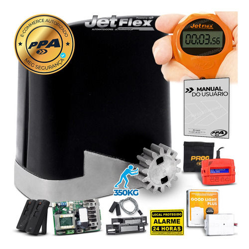 Kit Motor Ppa Dz Home 350kg Jet Flex Teclado Prog 2 Tx Car 