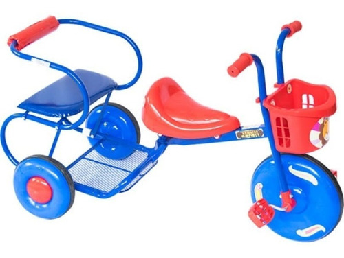 Triciclo Bambino Niñas Niños 3 Puestos Metálico Azul