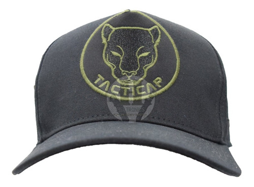 Gorra Operador Tacticap Negra Bordada Huemul Gabardina