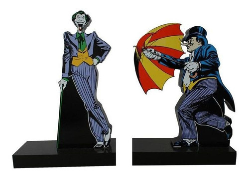 Aparador Livros Madeira Joker Pinguim Dc Comics Herois Geek Cor Preto