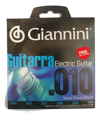 Juego Cuerdas Guitarra Eléctrica Giannini 010-046 1ra Extra