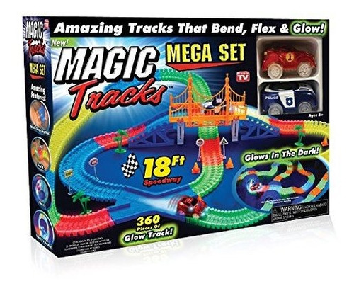 Ontel Magic Tracks Mega Set With 2 Led Race Car And 18 Ft. O