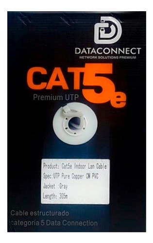 Caja Cable Utp Cat5 Data Connection 305 Mts 100% Cobre