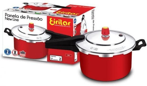 Panela De Pressão New Line Red 5lts Da Eirilar Bordô Cor Vermelha