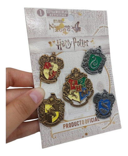 Pack De Pins 5 Casas De Harry Potter De Metal Gryffindor Ofi