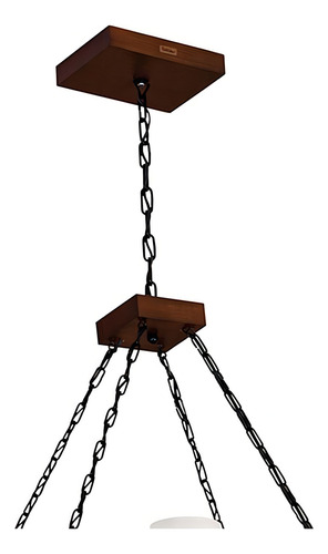 Lustre Rústico Envelhecido Country 6 Lâmpadas Muller 1206e Cor Marrom 127/220V