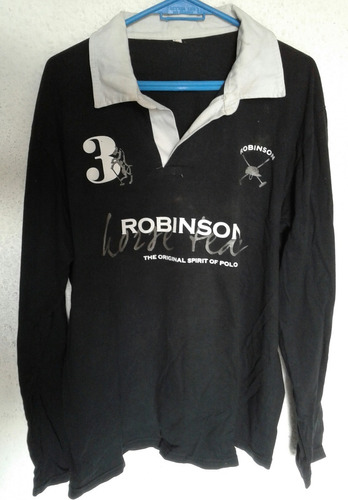 Camiseta Negra Polo Robinson Talle 4.