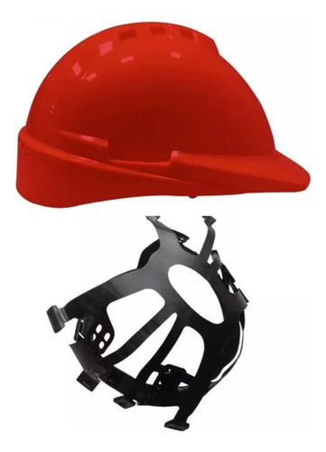 Casco Libus Rojo De Seguridad Con Arnes Punto A Punto