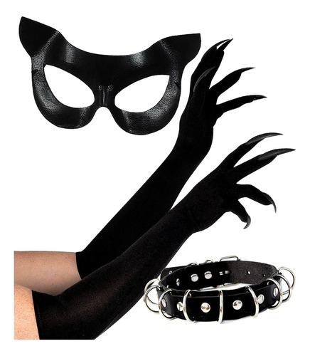 Olyphan Black Cat Mask Accesorios De Vestuario Cat Mujer Par
