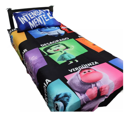 Juego De Sabanas Stitch Spider Frozen Bluey Microfiba Tye Azul Claro Personajes