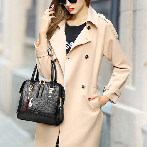 Bolso De Mano Con Cocodrilo Para Mujer, Con Borlas
