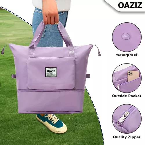 Bolsa de viaje plegable de gran capacidad, seca y húmeda, separada,  plegable, bolsa de gimnasio, bolsa de viaje de moda, espacio expandible,  portátil