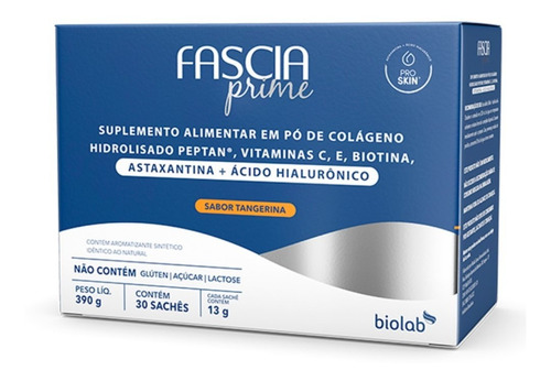 Colágeno Hidrolisado Fascia Prime Tangerina 30 Sachês